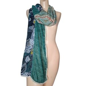 Boho Patchwork Print Wide Fabric Scarf Wrap Stole Festival Hippie Women One Size